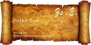 Zsikó Éva névjegykártya